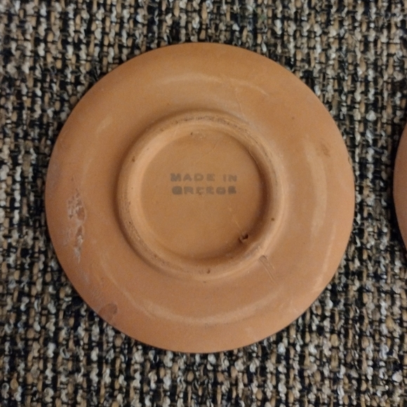 Set of 3 vintage hand painted ceramic plates made in Greece - Picture 6 of 6